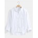 Mens Basic Style Solid Color Cotton Lapel Long Sleeve Shirt With Pocket