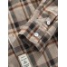 Mens Vintage Plaid Lapel Double Pocket Casual Long Sleeve Shirts