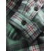 Mens Plaid Button Up Lapel Cotton Long Sleeve Shirts With Pocket