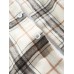 Mens Plaid Print Double Pockets Cotton Long Sleeve Lapel Casual Shirt