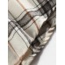 Mens Plaid Print Double Pockets Cotton Long Sleeve Lapel Casual Shirt