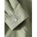 Mens Solid Color Bear Pocket Cotton Long Sleeve Lapel Shirt