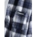 Mens Plaid Chest Pocket Long Sleeve Curved Hem Casual Shirts