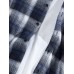 Mens Plaid Chest Pocket Long Sleeve Curved Hem Casual Shirts