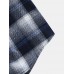 Mens Plaid Chest Pocket Long Sleeve Curved Hem Casual Shirts