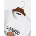 Mens Letter & Cartoon Dog Print Drop Shoulder Patchwork Plaid Sweatshirts