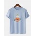 Mens Halloween Pumpkin Print Print Short Sleeve 100% Cotton T-Shirts