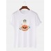 Mens Halloween Pumpkin Print Print Short Sleeve 100% Cotton T-Shirts