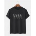 Mens 100% Cotton Skeleton Print O-Neck Short Sleeve T-Shirts