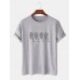 Mens 100% Cotton Skeleton Print O-Neck Short Sleeve T-Shirts