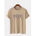 Mens 100% Cotton Skeleton Print O-Neck Short Sleeve T-Shirts