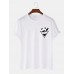 Mens 100% Cotton Cartoon Panda Print Short Sleeve T-Shirts