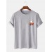 Mens 100% Cotton Cartoon Panda Printed Round Neck Short Sleeve T-Shirts