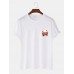 Mens 100% Cotton Cartoon Panda Printed Round Neck Short Sleeve T-Shirts