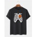 Mens Halloween Funny Pumpkin Printed Cotton Short Sleeve T-Shirts