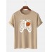 Mens Halloween Funny Pumpkin Printed Cotton Short Sleeve T-Shirts