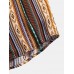 Mens Ethnic Style Striped Printing Lapel Shirt With Pocket