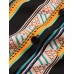 Mens Vintage Striped Print Ethnic Style Short Sleeve Holiday Shirt