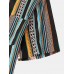 Mens Vintage Striped Print Ethnic Style Short Sleeve Holiday Shirt