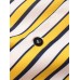 Mens Striped Print Revere Collar Short Sleeve Casual Shirt