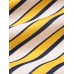 Mens Striped Print Revere Collar Short Sleeve Casual Shirt