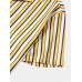 Mens Striped Print Revere Collar Short Sleeve Casual Shirt