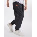 Mens Seam Detail Applique Elastic Ankle Loose Drawstring Pants