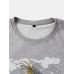 Mens Dragon & Cloud Print Round Neck Cotton National Style Sweatshirts