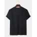 Mens Letter Applique Round Neck Cotton Casual Short Sleeve T-Shirts