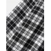 Mens Classical Plaid Print Cotton Button Front Lapel Long Sleeve Shirt