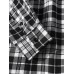 Mens Classical Plaid Print Cotton Button Front Lapel Long Sleeve Shirt