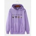 Mens Cartoon Animal & Letter Print Drop Shoulder Hoodies With Pocket