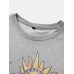 Mens Sun & Moon Celestial Graphic Round Neck Pullover Cotton Sweatshirts