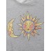 Mens Sun & Moon Celestial Graphic Round Neck Pullover Cotton Sweatshirts