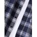 Mens Regular Plaid Print 100% Cotton Chest Pocket Lapel Long Sleeve Shirt