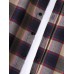 Mens 100% Cotton Regular Check Print Button Long Sleeve Lapel Shirt