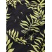 Mens Floral Leaves Print Lapel Short Sleeve Holiday Shirts