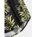 Mens Floral Leaves Print Lapel Short Sleeve Holiday Shirts