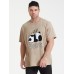 Plus Size Mens Cartoon Panda Print 100% Cotton Short Sleeve T-Shirts
