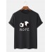 Plus Size Mens Cartoon Panda Print 100% Cotton Short Sleeve T-Shirts