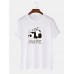 Plus Size Mens Cartoon Panda Print 100% Cotton Short Sleeve T-Shirts