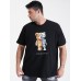 Mens Mechanical Bear Graphic Print Casual Cotton Plus Size T-Shirt