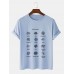 Plus Size Mens Pasta Types Print 100% Cotton Short Sleeve T-Shirts