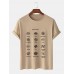 Plus Size Mens Pasta Types Print 100% Cotton Short Sleeve T-Shirts