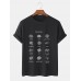 Plus Size Mens Pasta Types Print 100% Cotton Short Sleeve T-Shirts