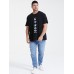 Plus Size Mens Moon Print 100% Cotton Casual Short Sleeve T-Shirts
