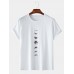 Plus Size Mens Moon Print 100% Cotton Casual Short Sleeve T-Shirts