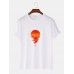 Mens Sunset Graphic Print Cotton O-Neck Short Sleeve Plus Size T-Shirt