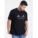Plus Size Mens Cartoon Dinosaur Slogan Print 100% Cotton Short Sleeve T-Shirts