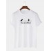 Plus Size Mens Cartoon Dinosaur Slogan Print 100% Cotton Short Sleeve T-Shirts